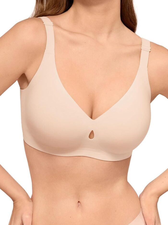 LUCKMEEY Bras for Women No Underwire Wireless Bras – Seamless Push Up Full Coverage Bralettes Comfortable Everyday Bra