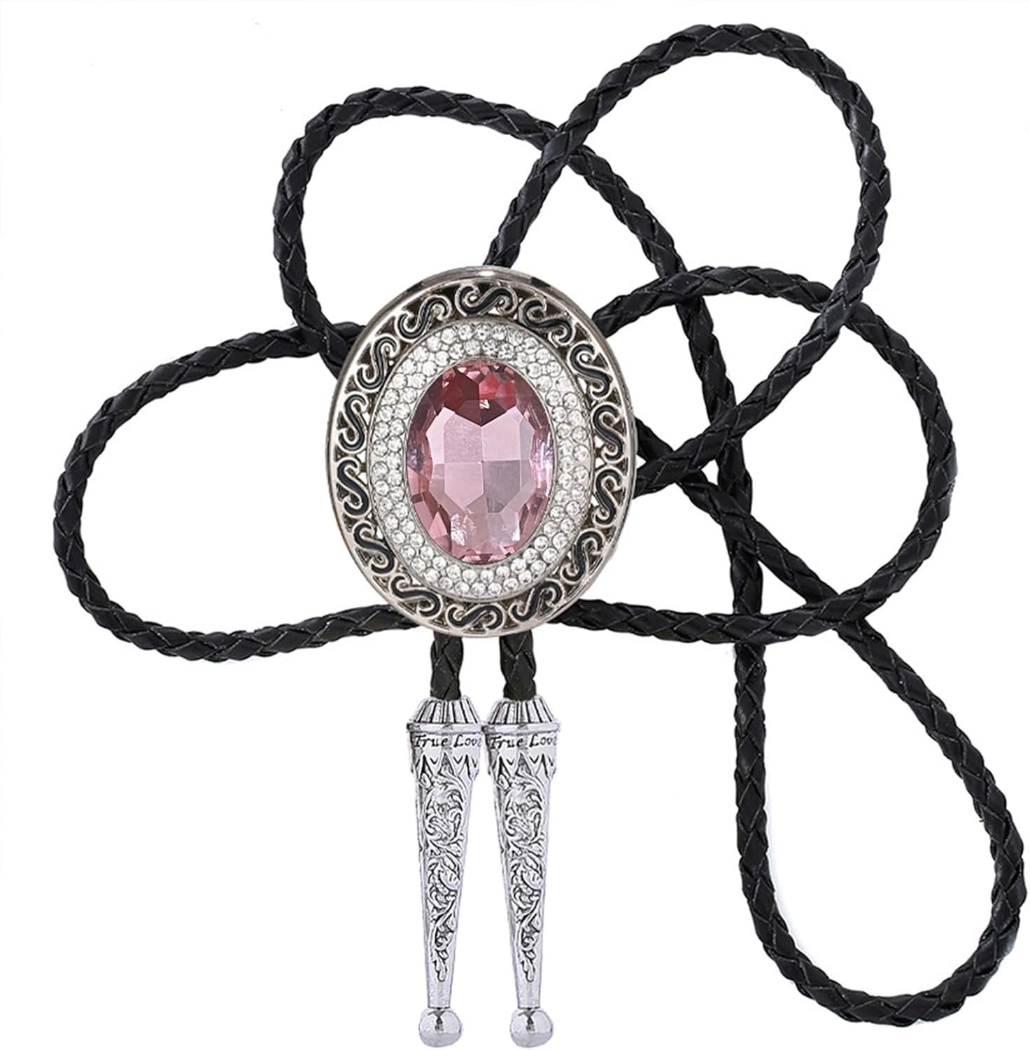 Western Bolo Tie Cowboy Bolo Ties Rhinestone Necklace Bola Tie for Men Women