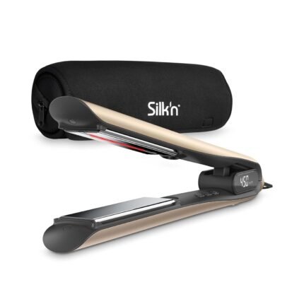 Silk’n SilkyStraight 2-in-1 Hair straightener and Curling Iron – Flat Iron with Adjustable Heat Settings – Smooth Styling, Fast Heating, Frizz Control – Travel-Friendly, Champagne Gold Silk’n SilkyStraight 2-in-1 Hair straightener and Curling Iron – Flat Iron with Adjustable Heat Settings – Smooth Styling, Fast Heating, Frizz Control – Travel-Friendly, Champagne Gold