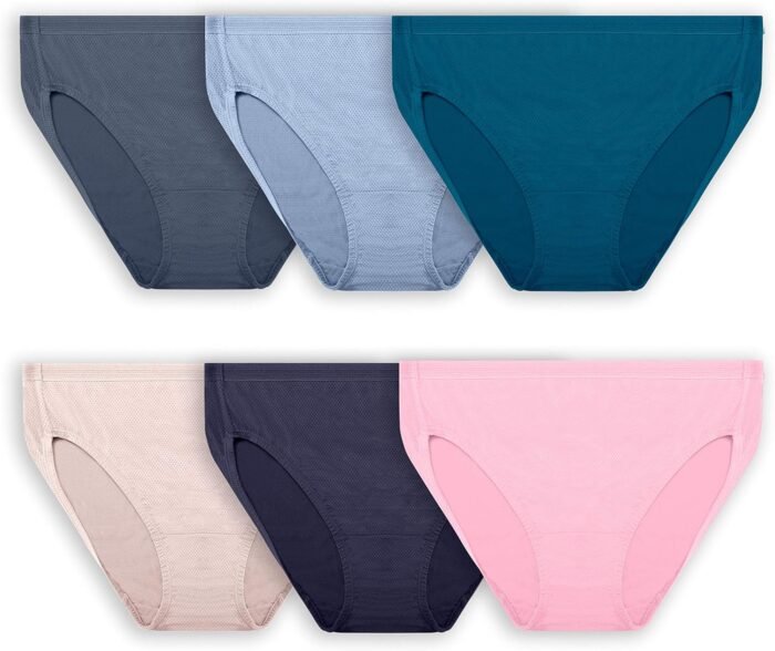 Fruit of the Loom Women’s Size Underwear, Designed to Fit Your Curves, Hi Cut-Breathable Micro Mesh-Assorted, 12 Plus