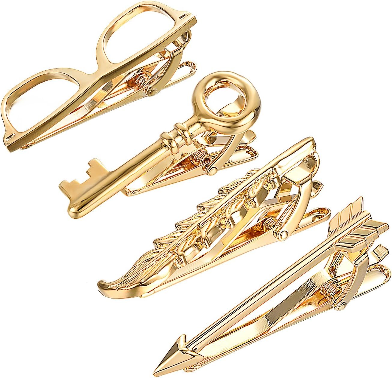 Yoursfs 4Pcs Novelty Tie Clips Set for Men 316L Stainless Steel Cool Unique Tie Bar Pin Set Men’s Fashion Jewelry Accessories Yoursfs 4Pcs Novelty Tie Clips Set for Men 316L Stainless Steel Cool Unique Tie Bar Pin Set Men’s Fashion Jewelry Accessories