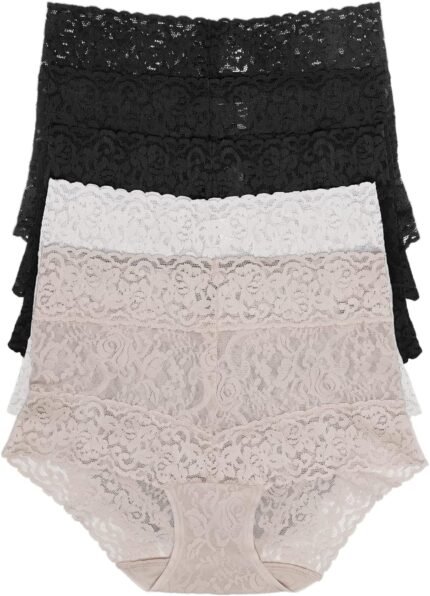 Felina | Signature Stretchy Lace Hi-Waisted Boyleg Panty 5-Pack