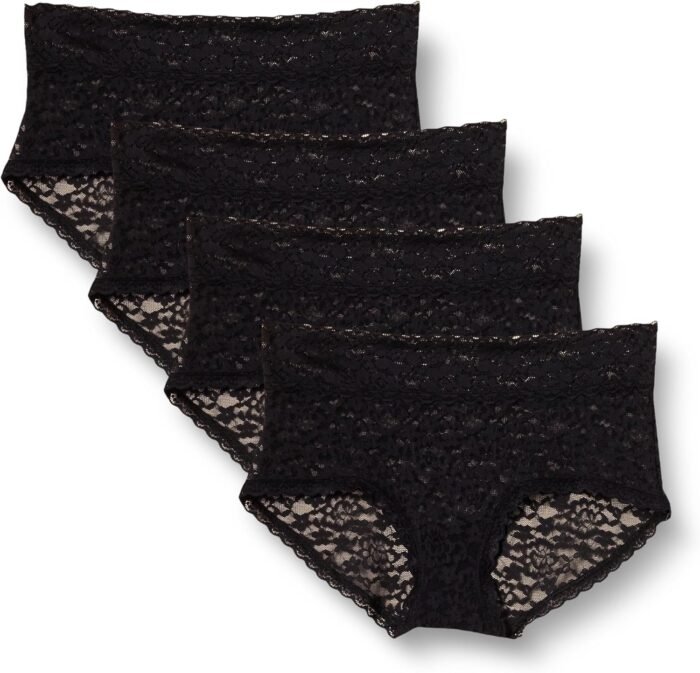 Amazon Essentials Women’s Comfortable Lace Stretch Hipster Underwear, Pack of 4