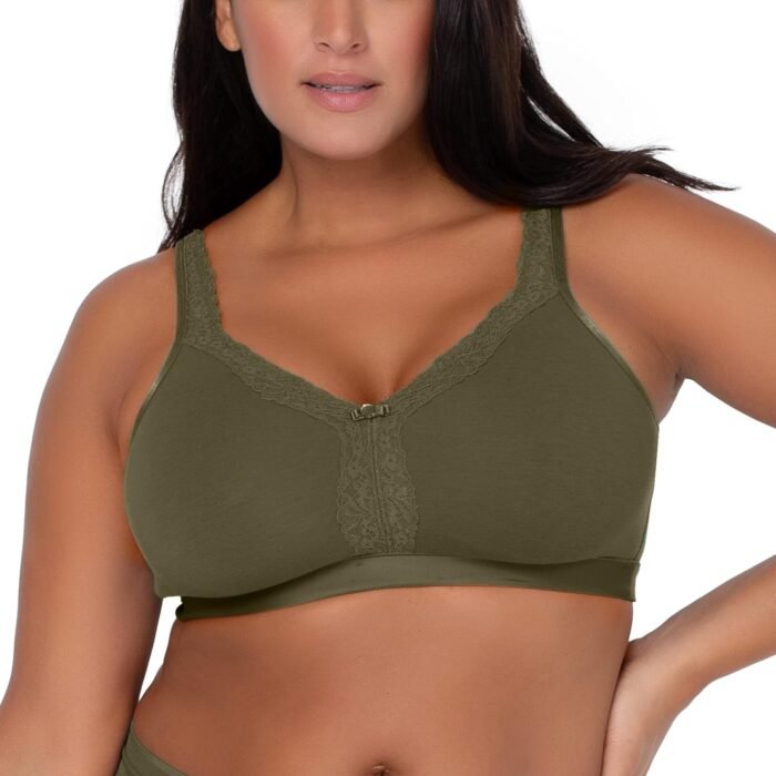 Curvy Couture Women’s Plus Size Cotton Luxe Unlined Wire-Free Bra