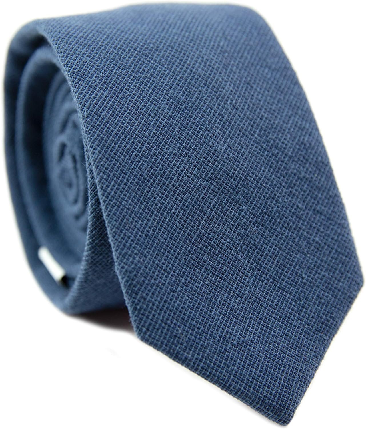 DAZI Men’s Skinny Tie, Cotton Wool Linen Necktie, Great for Weddings, Groom, Groomsmen, Missions, Dances, Gifts.