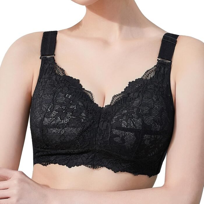 Baetty Lace Bra Full Coverage Wireless Bras for Women with Honeycomb Inner Cushion 4210