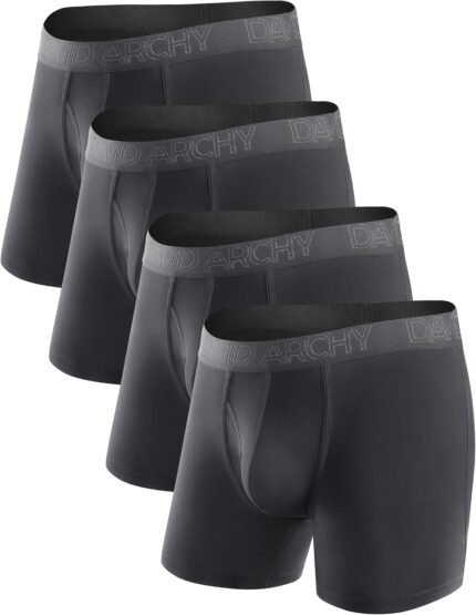 DAVID ARCHY Mens Underwear Boxer Briefs Breathable Soft Moisture-Wicking with Fly Underwear for Men Multipack
