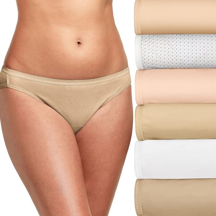 Hanes Women’s 6-Pack Breathable Cotton Bikini Panty