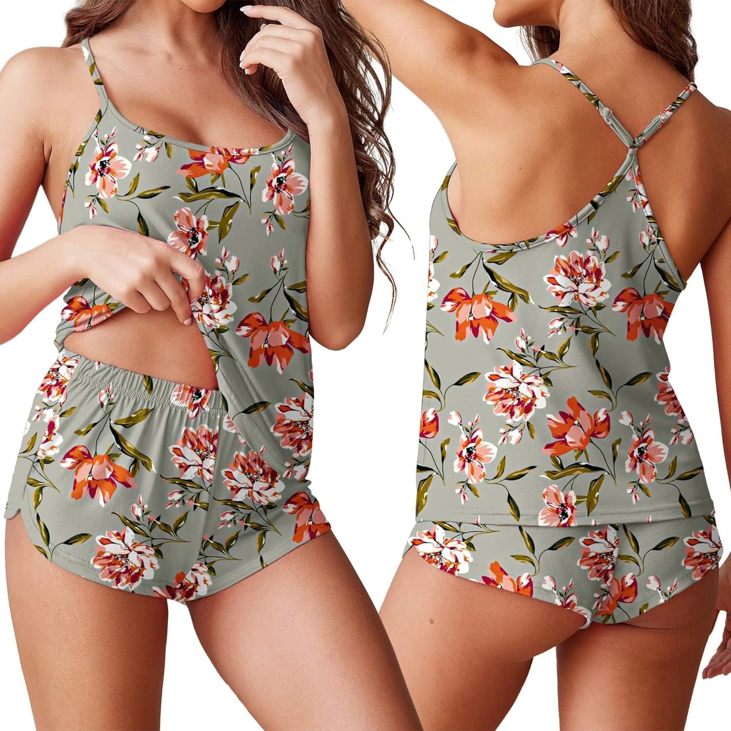 Ekouaer Womens Cami Pajama Sets Soft Sho… Ekouaer Womens Cami Pajama Sets Soft Sho…