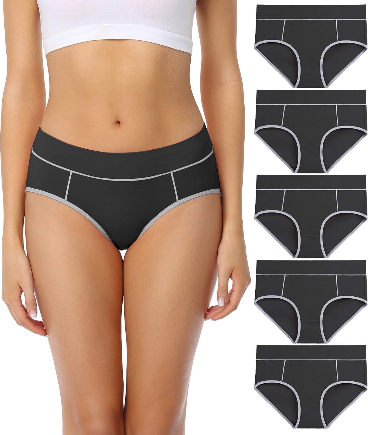 wirarpa Girls’s Cotton Underwear Stretch Mid Waisted Briefs Women Panties 5 Pack (Common & Plus Dimension) wirarpa Girls’s Cotton Underwear Stretch Mid Waisted Briefs Women Panties 5 Pack (Common & Plus Dimension)
