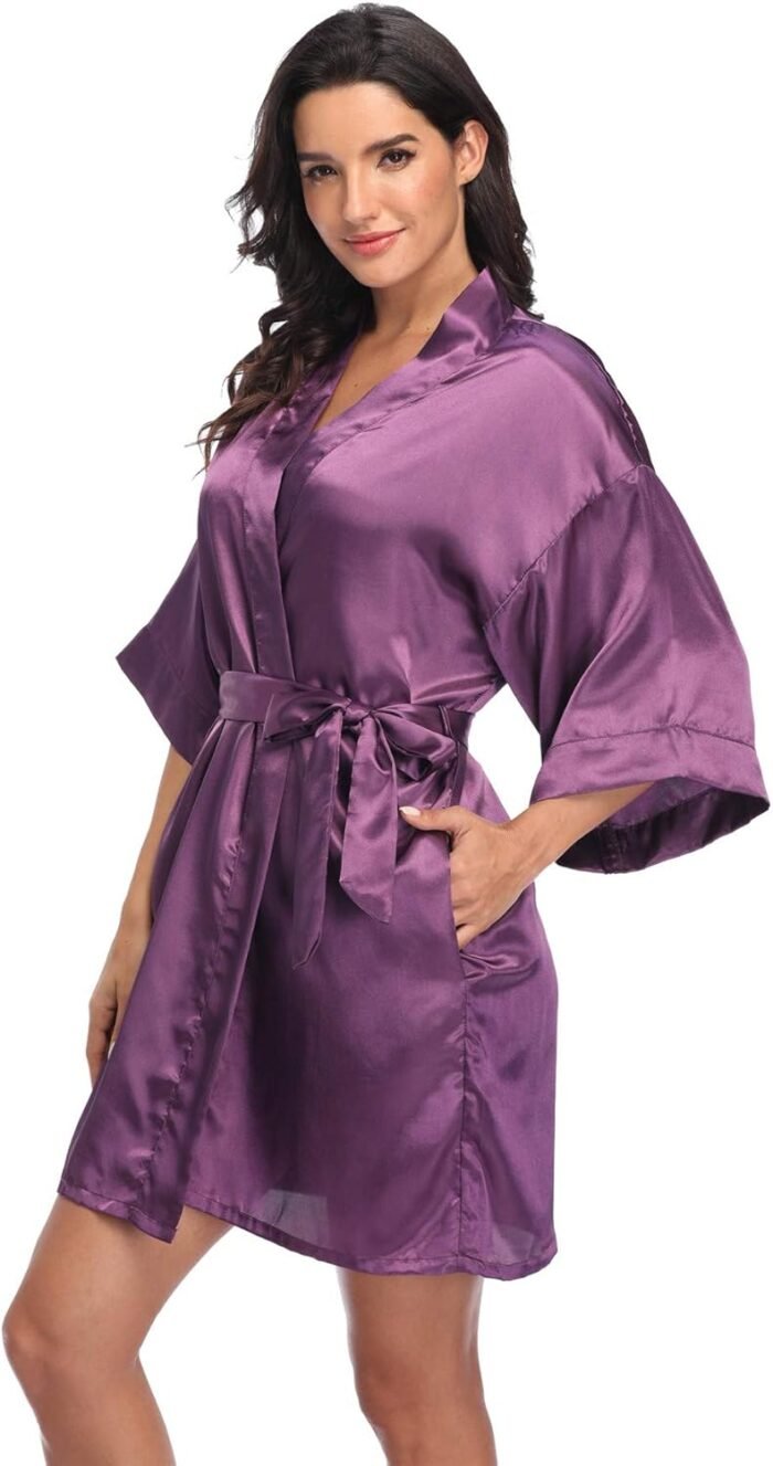 Ladies’s Pure Quick Silky Robes Bridesmaid Bride Occasion Satin Robes Sleepwear