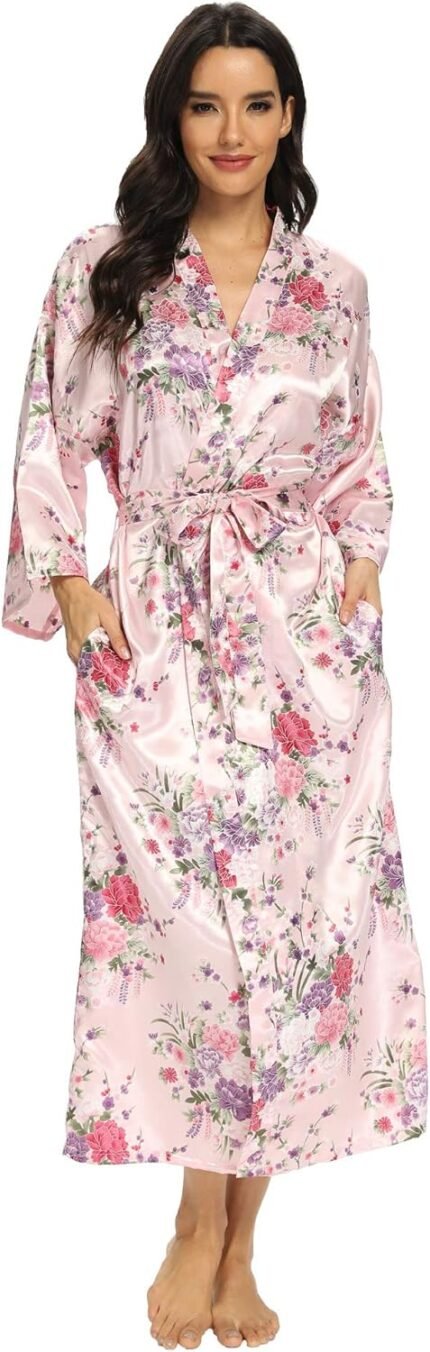 🔹 soft satin robe