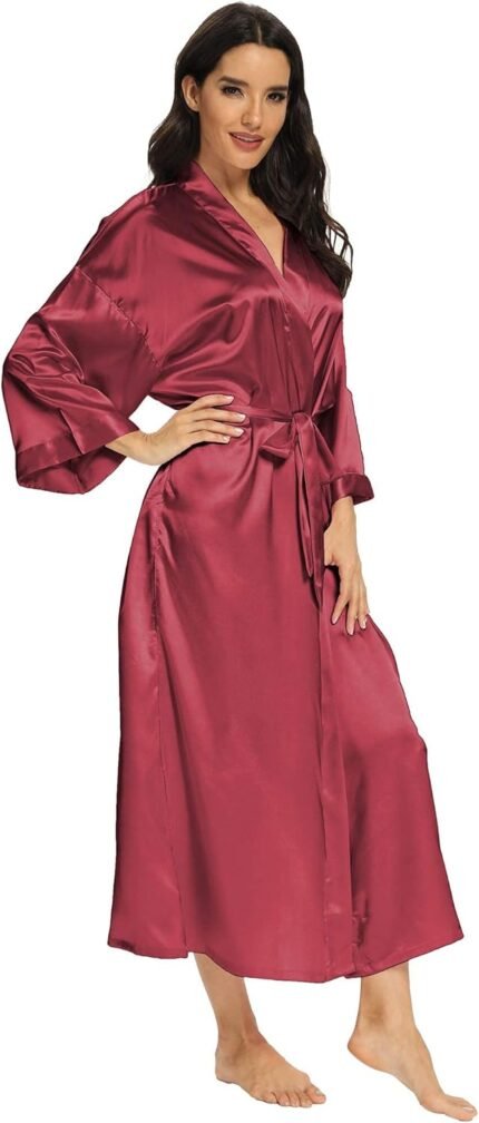Girls’s Lengthy Silk Robes Light-weight Lengthy Satin Robes Full Size Sleepwear Dressing Robe Girls’s Lengthy Silk Robes Light-weight Lengthy Satin Robes Full Size Sleepwear Dressing Robe