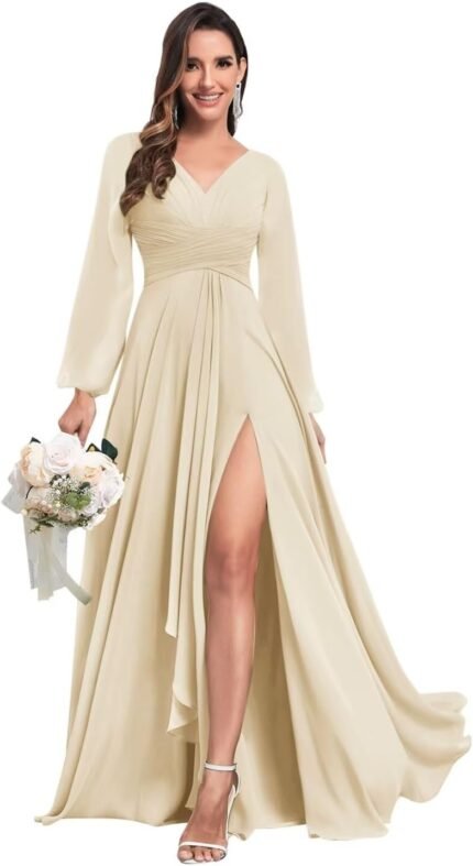 TORYEMY Chiffon Bridesmaid Dre…