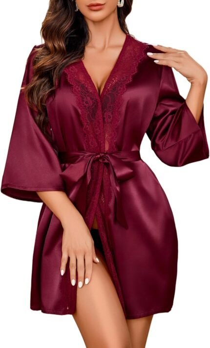 🔹 soft satin robe