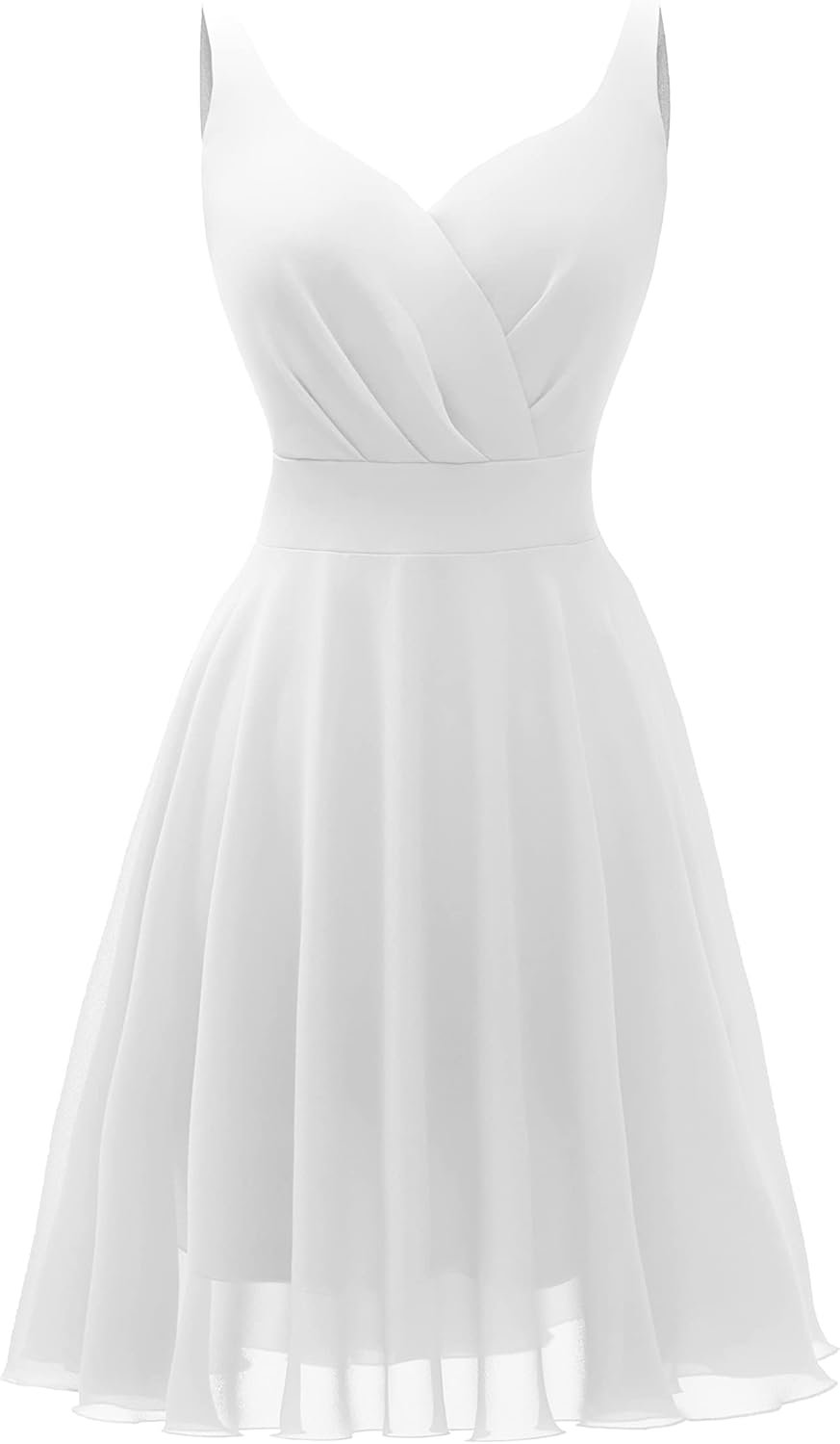 Dressever Summer time Cocktail Gown V-Neck Adjustable Spaghetti Strap Chiffon Sundress