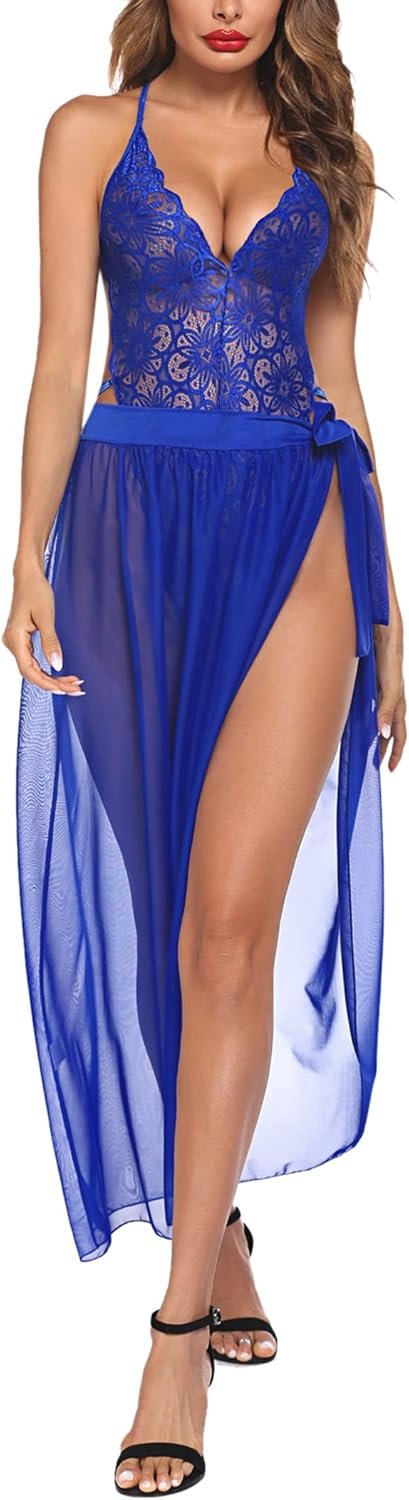 Avidlove Girls One Piece Lingerie Deep V Lace Bodysuit Mosaic Lace Teddy Mesh Skirt Avidlove Girls One Piece Lingerie Deep V Lace Bodysuit Mosaic Lace Teddy Mesh Skirt