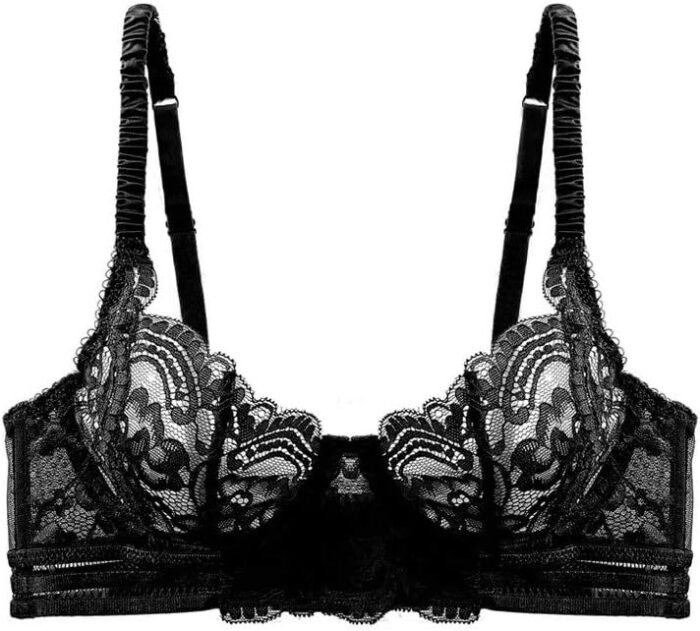 Ladies’s Lace Balconette Bra Underwire Non-Padded Gentle Cup Consolation On a regular basis Bras