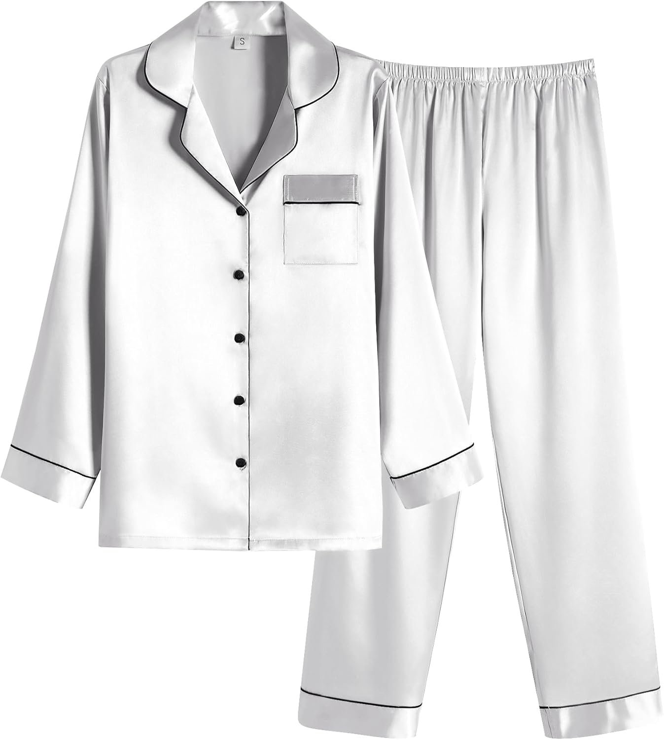 Ekouaer Girls Satin Pajamas Set Basic Button Down Lengthy Pjs Set Ekouaer Girls Satin Pajamas Set Basic Button Down Lengthy Pjs Set