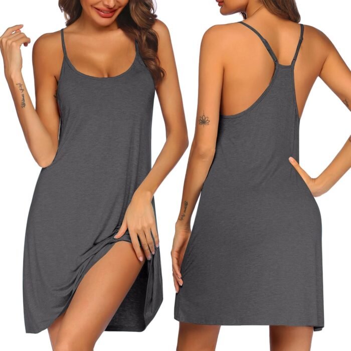 Ekouaer Ladies’s Racerback Sleeveless Nightgown