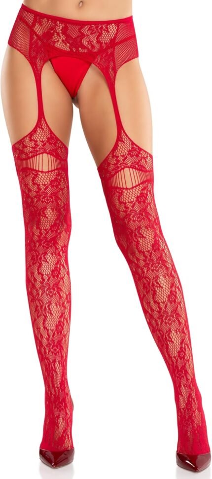Leg Avenue Womens Bloom Internet Stockings With Minimize-out Thigh Element and Hooked up Garter Belt Leg Avenue Womens Bloom Internet Stockings With Minimize-out Thigh Element and Hooked up Garter Belt