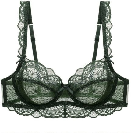 Ladies’s Lace Balconette Bra Underwire Non-Padded Comfortable Cup Consolation On a regular basis Bras