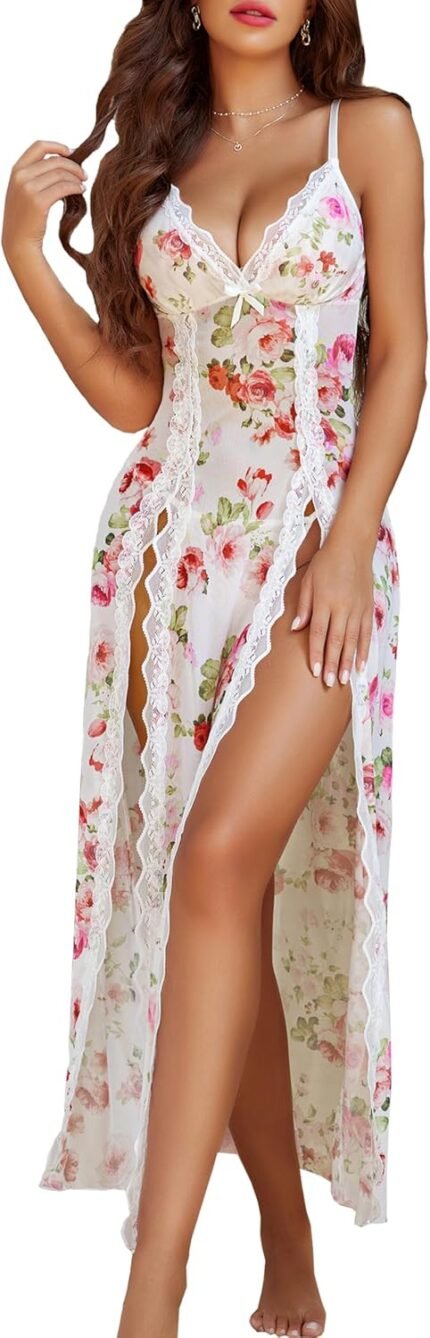Avidlove Women Lingerie Lace Babydoll Chemise Sexy Mesh Nightdress V Neck Nightwear Side Split Nightgown Avidlove Women Lingerie Lace Babydoll Chemise Sexy Mesh Nightdress V Neck Nightwear Side Split Nightgown