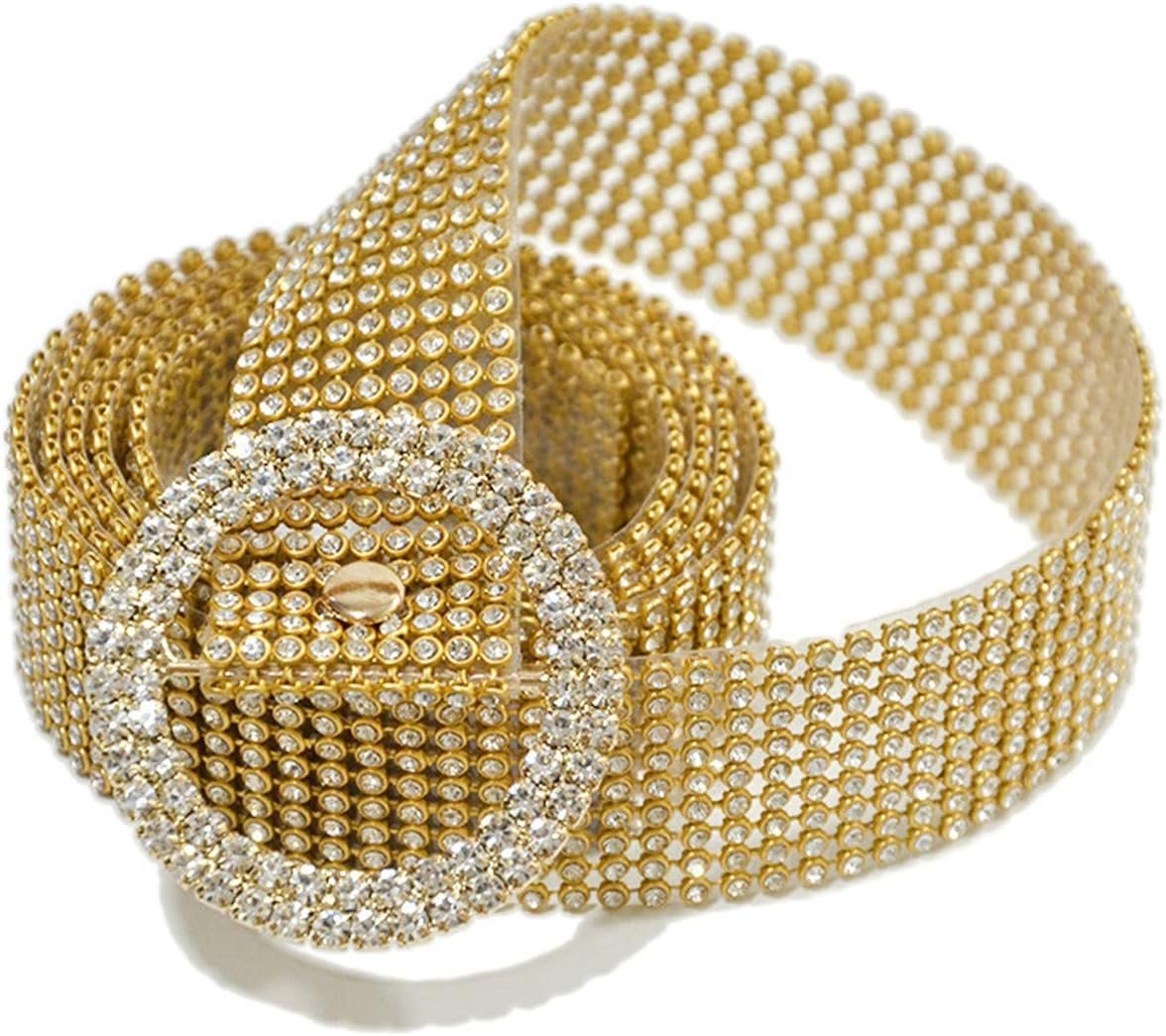 Andongnywell Women Rhinestone Waist Belt Crystal Chain Party Sparkle Waistband Diamond Belt with Shiny Sexy Accessory Andongnywell Women Rhinestone Waist Belt Crystal Chain Party Sparkle Waistband Diamond Belt with Shiny Sexy Accessory