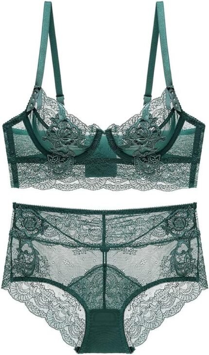 Guoeappa Ladies’s Floral Mushy Lace Lingerie Set See By means of Excessive Waisted Underwear Underwire Sheer Bra and Panty Set Guoeappa Ladies’s Floral Mushy Lace Lingerie Set See By means of Excessive Waisted Underwear Underwire Sheer Bra and Panty Set