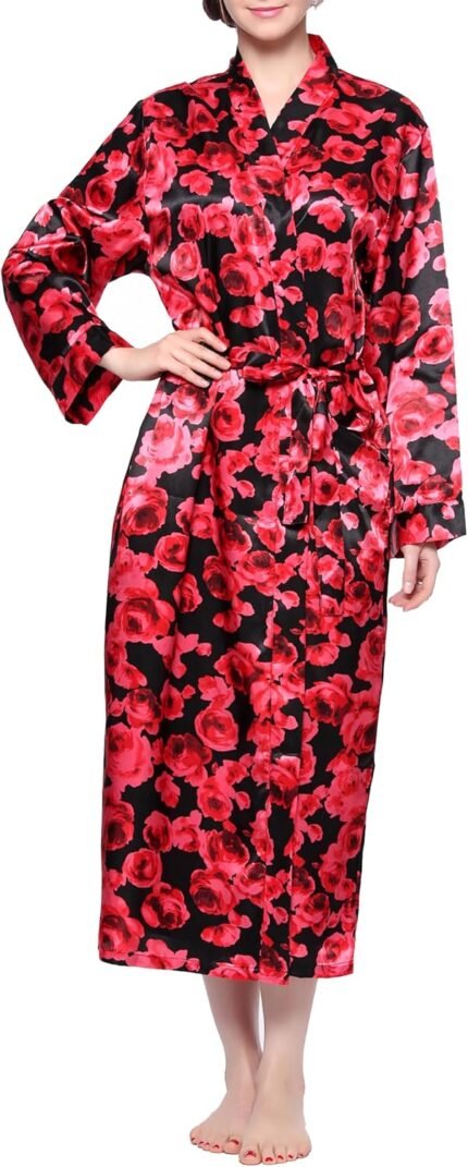 Lavenderi Girls’s Satin Kimono Gown – Lengthy Traditional Satin Lounge Bathrobe Lavenderi Girls’s Satin Kimono Gown – Lengthy Traditional Satin Lounge Bathrobe