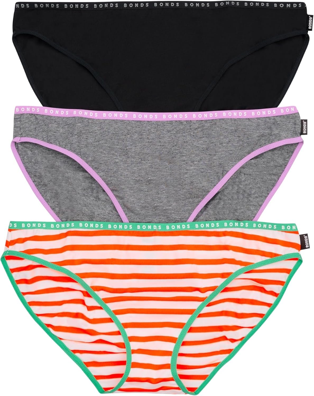 Bonds Basic Icons Hipster Underwear in Cotton Low Rise Match for Girls, 3-Pack