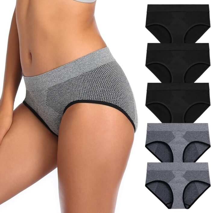 Womens Underwear, Breathable Wicking Underwear Sports activities Comfortable Tagless Briefs Comfy Hipster Panties for Ladies