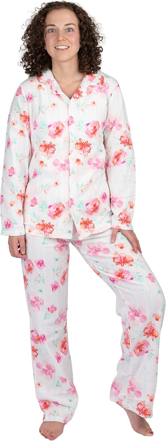 Ladies’s 2-Piece Extremely-Gentle Micro Fleece Pajama Set – For Sleeping or Lounging