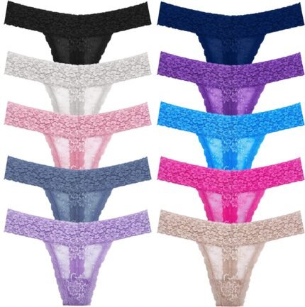 Pack 6 Excessive Waisted Lace Thong… Pack 6 Excessive Waisted Lace Thong…