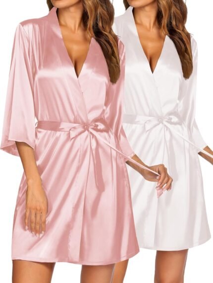 🔹 soft satin robe
