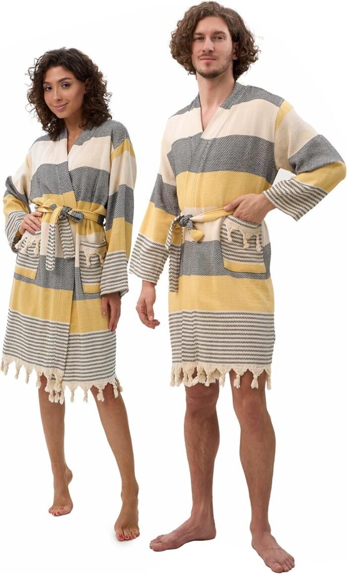 Luxurious 100% Turkish Cotton Tub Robes for Girls & Males, Mushy Plush Waffle Gown, Absorbent & Light-weight