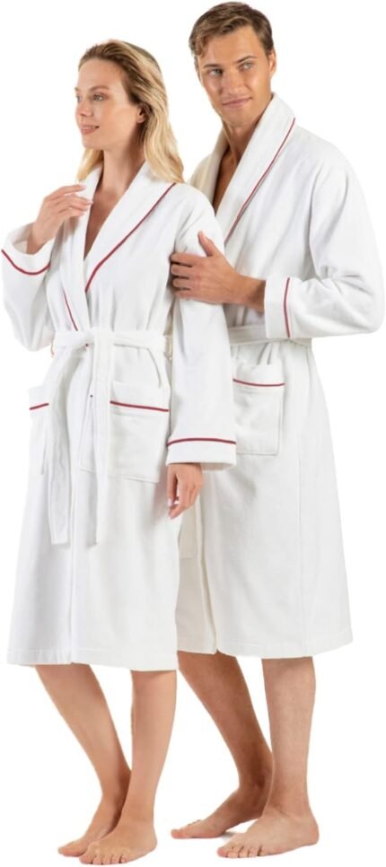 Premium Cotton Robes for Ladies, Light-weight Mens Gown, Unisex Terry Material Bathrobe, Gentle Bathe Spa Gown, 1 Pcs Premium Cotton Robes for Ladies, Light-weight Mens Gown, Unisex Terry Material Bathrobe, Gentle Bathe Spa Gown, 1 Pcs