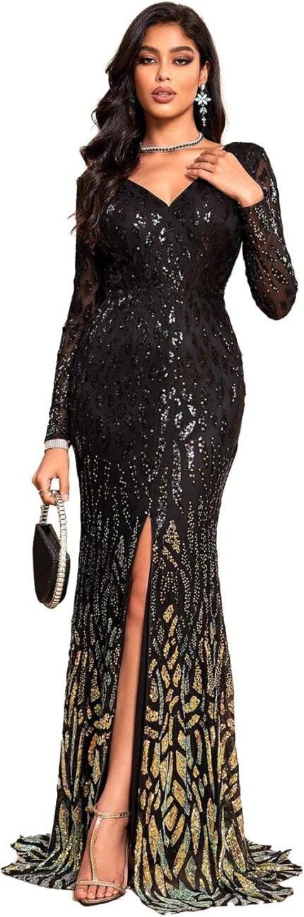long sleeve evening dresses