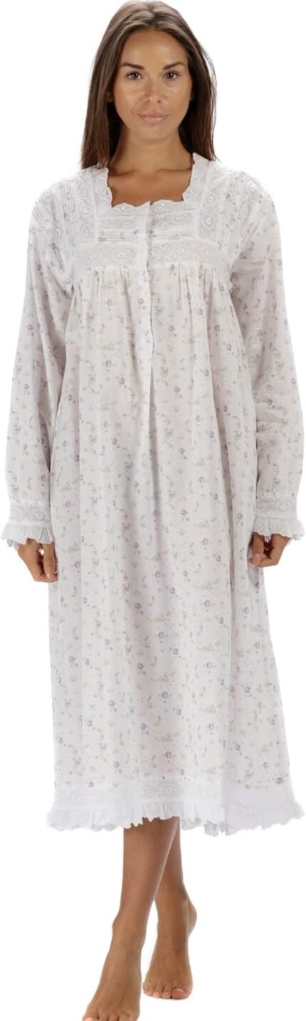 The 1 for U Womens Lengthy Nightgowns – Nightgowns for Ladies, Henrietta 100% Cotton Robe