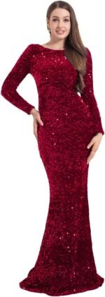 long sleeve evening dresses