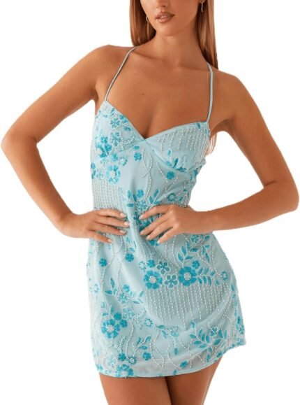 Women Sequin Sparkly Mini Dres…