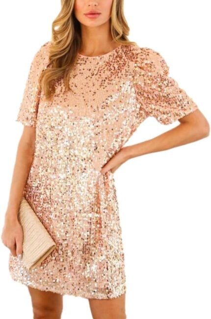 Women’s Crewneck Sequin Shift … Women’s Crewneck Sequin Shift …