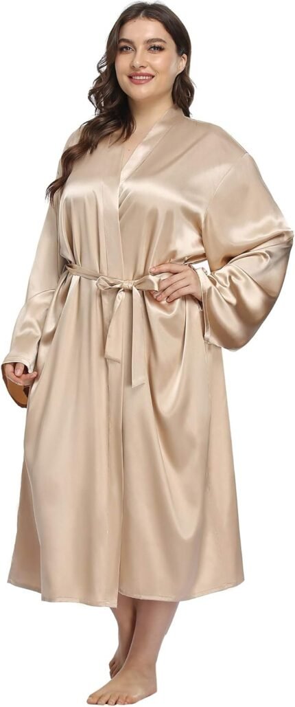 🔹 soft satin robe