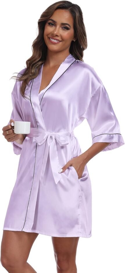 🔹 soft satin robe