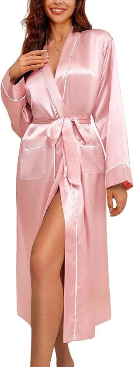 🔹 soft satin robe