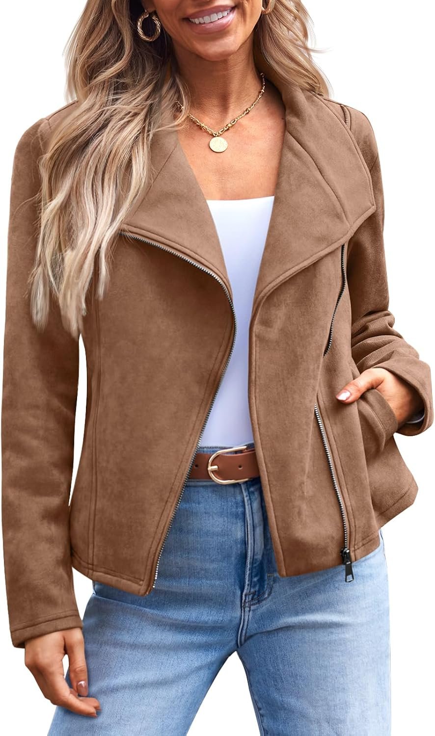 AUTOMET Womens Fake Leather-based Jackets Suede Fall Style 2025 Outfits Winter Garments Open Entrance Cropped Coat Outwear