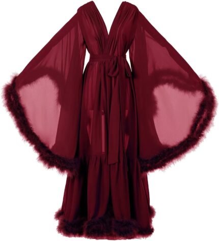 🔹 high-end chiffon robe.