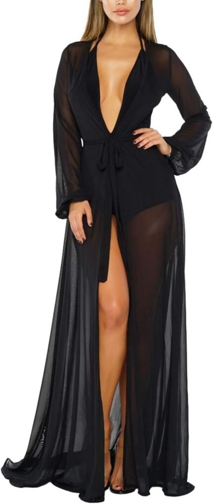 🔹 high-end chiffon robe.