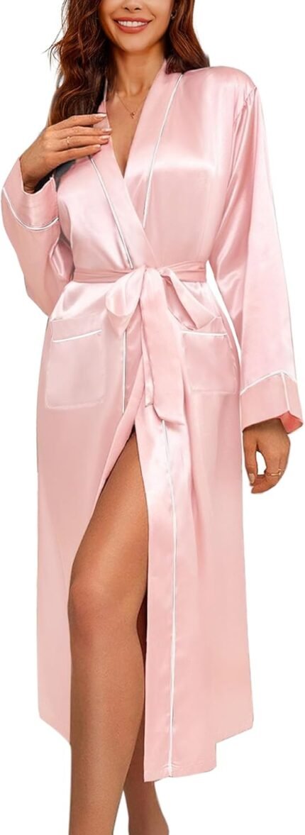 🔹 soft satin robe