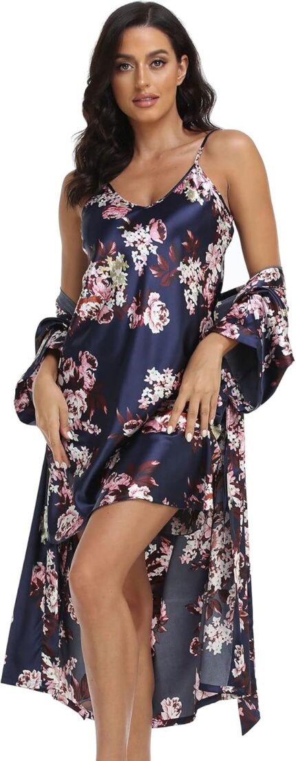 🔹 soft satin robe